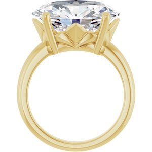 10K Yellow Gold 16x12 mm Oval Ring Mounting – image 3