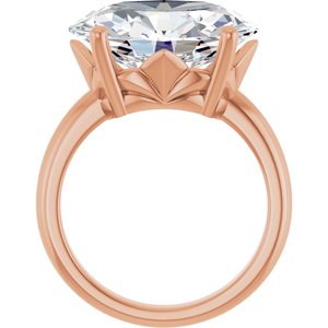 18K Rose Gold 16x12 mm Oval Ring Mounting – image 3