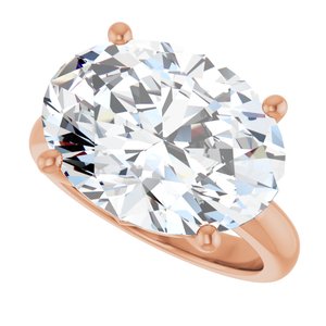 18K Rose Gold 16x12 mm Oval Ring Mounting – image 8