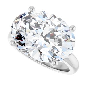 18K White Gold 16x12 mm Oval Ring Mounting – image 8