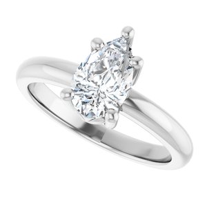 18K Palladium White Gold 9x5.5 mm Pear Ring Mounting – image 8