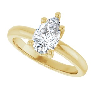 14K Yellow Gold 9x5.5 mm Pear Ring Mounting – image 8