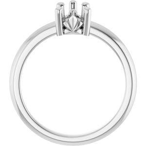 18K Palladium White Gold 9x5.5 mm Pear Ring Mounting – image 4