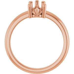 18K Rose Gold 9x5.5 mm Pear Ring Mounting – image 4