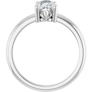 10K White Gold 9x5.5 mm Pear Ring Mounting – image 3