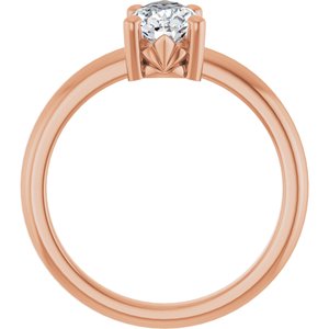10K Rose Gold 9x5.5 mm Pear Ring Mounting – image 3