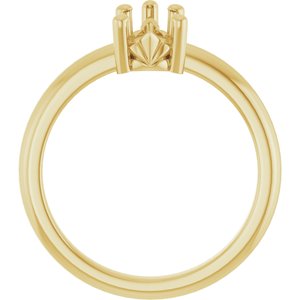 18K Yellow Gold 9x5.5 mm Pear Ring Mounting – image 4