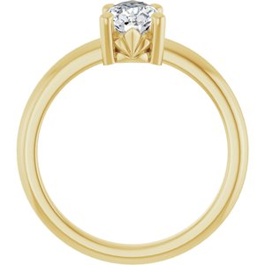 18K Yellow Gold 9x5.5 mm Pear Ring Mounting – image 3