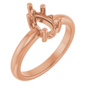 10K Rose Gold 9x5.5 mm Pear Ring Mounting – image 2
