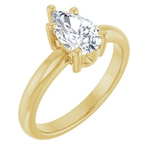 18K Yellow Gold 9x5.5 mm Pear Ring Mounting