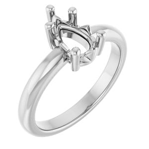 Sterling Silver 9x5.5 mm Pear Ring Mounting – image 2