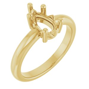 18K Yellow Gold 9x5.5 mm Pear Ring Mounting – image 2