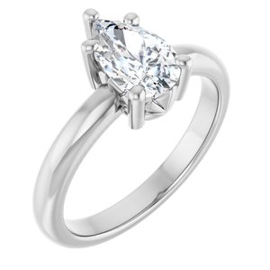 18K Palladium White Gold 9x5.5 mm Pear Ring Mounting