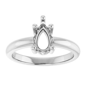 Platinum 9x5.5 mm Pear Ring Mounting – image 6