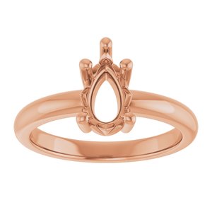 10K Rose Gold 9x5.5 mm Pear Ring Mounting – image 6