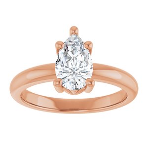 18K Rose Gold 9x5.5 mm Pear Ring Mounting – image 5