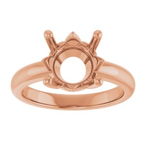 18K Rose Gold 10 mm Round Ring Mounting – image 6