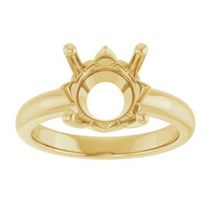18K Yellow Gold 10 mm Round Ring Mounting – image 6