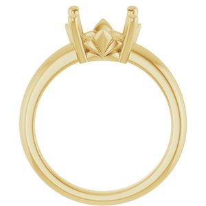 10K Yellow Gold 10 mm Round Ring Mounting – image 4