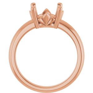 14K Rose Gold 10 mm Round Ring Mounting – image 4