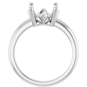 14K White Gold 10 mm Round Ring Mounting – image 4