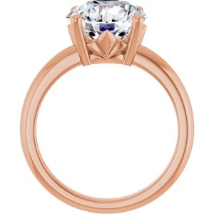 14K Rose Gold 10 mm Round Ring Mounting – image 3