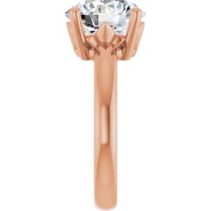 18K Rose Gold 10 mm Round Ring Mounting – image 7