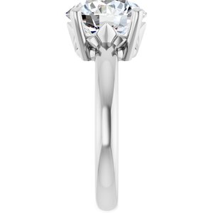 10K White Gold 10 mm Round Ring Mounting – image 7