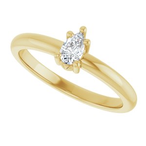 18K Yellow Gold 5x3 mm Pear Ring Mounting – image 8