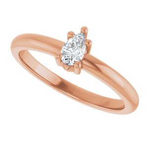 10K Rose Gold 5x3 mm Pear Ring Mounting – image 8