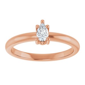 14K Rose Gold 5x3 mm Pear Ring Mounting – image 5