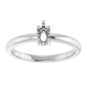 Continuum Sterling Silver 5x3 mm Pear Ring Mounting – image 6