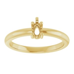 14K Yellow Gold 5x3 mm Pear Ring Mounting – image 6