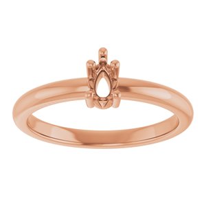 14K Rose Gold 5x3 mm Pear Ring Mounting – image 6