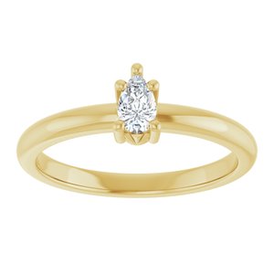 18K Yellow Gold 5x3 mm Pear Ring Mounting – image 5