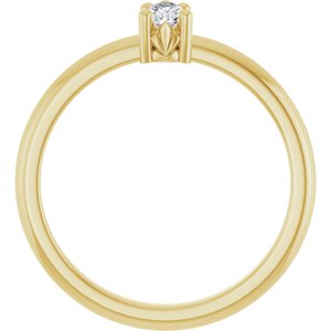 18K Yellow Gold 5x3 mm Pear Ring Mounting – image 3