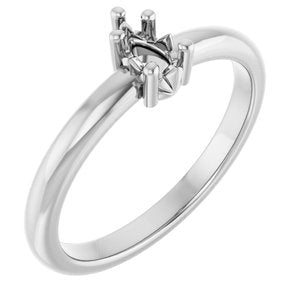 18K Palladium White Gold 5x3 mm Pear Ring Mounting – image 2