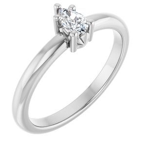 18K Palladium White Gold 5x3 mm Pear Ring Mounting