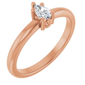 14K Rose Gold 5x3 mm Pear Ring Mounting