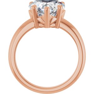 18K Rose Gold 10x10 mm Heart Ring Mounting – image 3