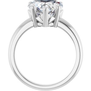 14K X1 White Gold 10x10 mm Heart Ring Mounting – image 3