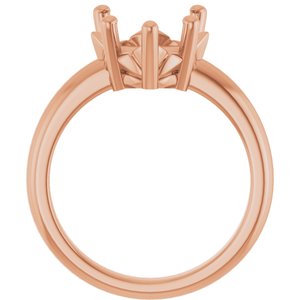18K Rose Gold 10x10 mm Heart Ring Mounting – image 4