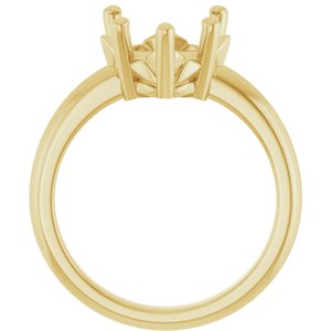 10K Yellow Gold 10x10 mm Heart Ring Mounting – image 4