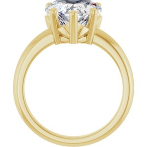 18K Yellow Gold 10x10 mm Heart Ring Mounting – image 3