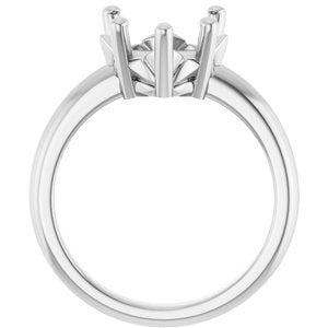 18K White Gold 10x10 mm Heart Ring Mounting – image 4