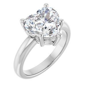 18K White Gold 10x10 mm Heart Ring Mounting