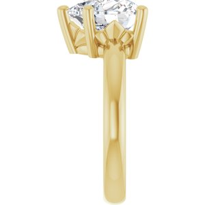 10K Yellow Gold 10x10 mm Heart Ring Mounting – image 7