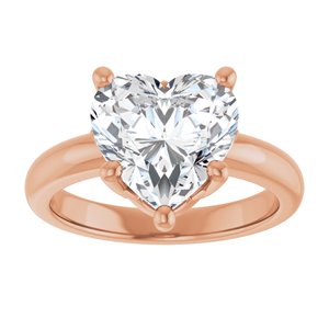 14K Rose Gold 10x10 mm Heart Ring Mounting – image 5