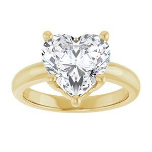 18K Yellow Gold 10x10 mm Heart Ring Mounting – image 5