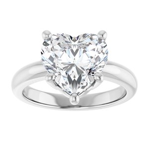 Sterling Silver 10x10 mm Heart Ring Mounting – image 5